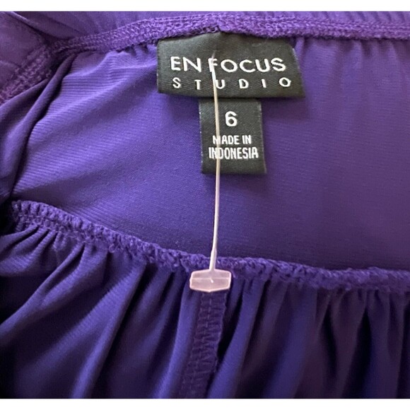 EnFocus Studio Purple One Shoulder Empire Waist Dress  Size 6  NWT  Formal - Picture 6 of 7